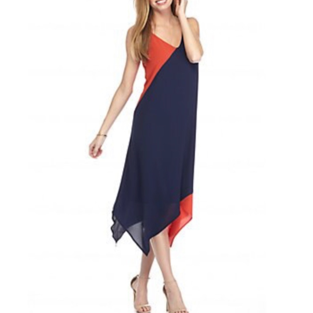 Madison Leigh Colorblock Hankie Hem Dress